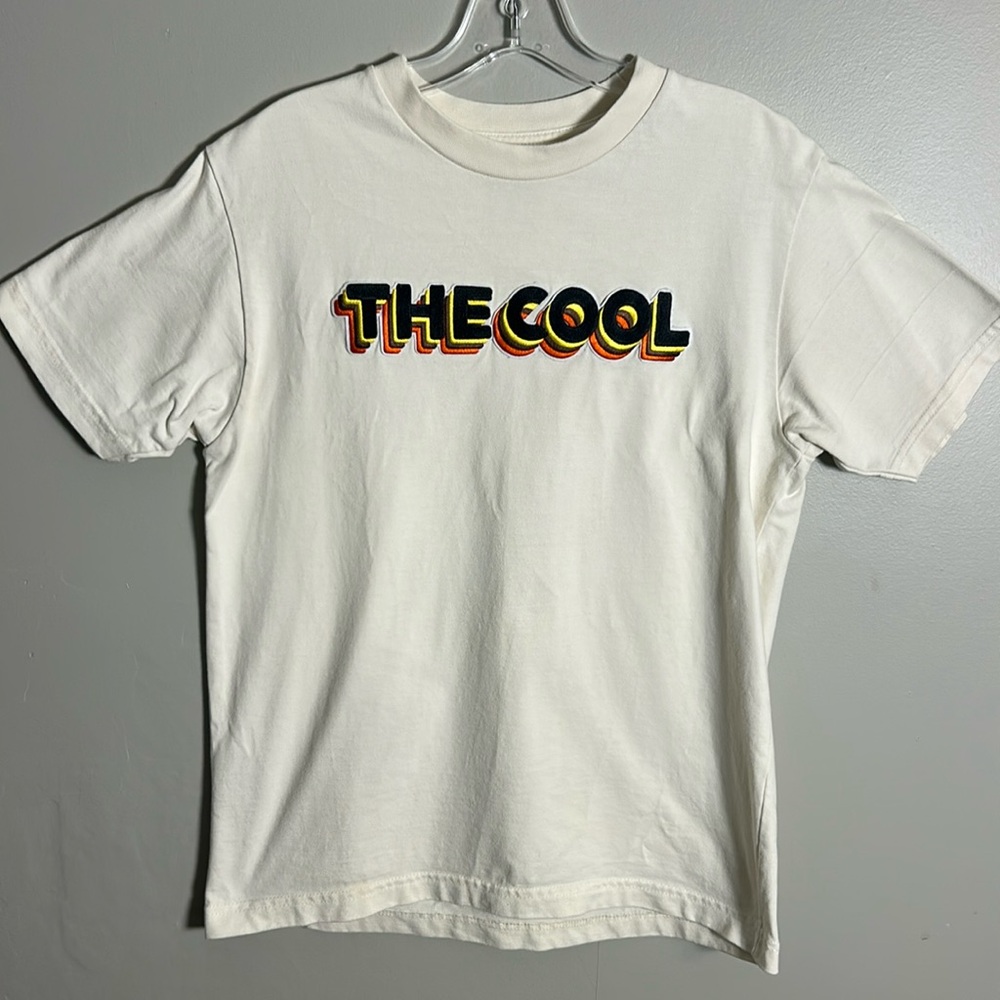 Coolkicks The Cool Embroidered Off White T-Shirt Made In the USA Sz Small